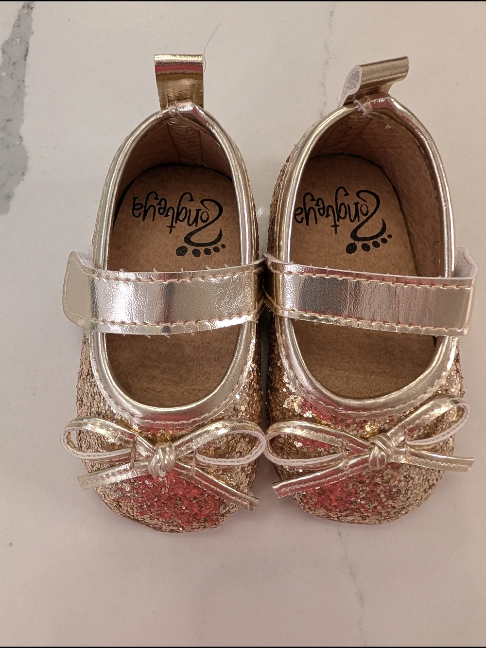 Baby/Toddler Glitter Mary Jane Shoes in Rose Gold 6-12 Months